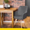 ALBERTO - Durable Fabric Dining / Office Chair with Wooden Legs - Dark Grey
