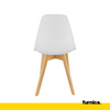MARCELLO - Plastic Dining / Office Chair with Wooden Legs - White