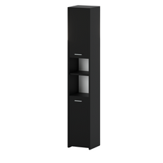 EMMA Bathroom Cabinet Storage Unit with Doors and Shelves - Black Matt H165cm W30cm D30cm