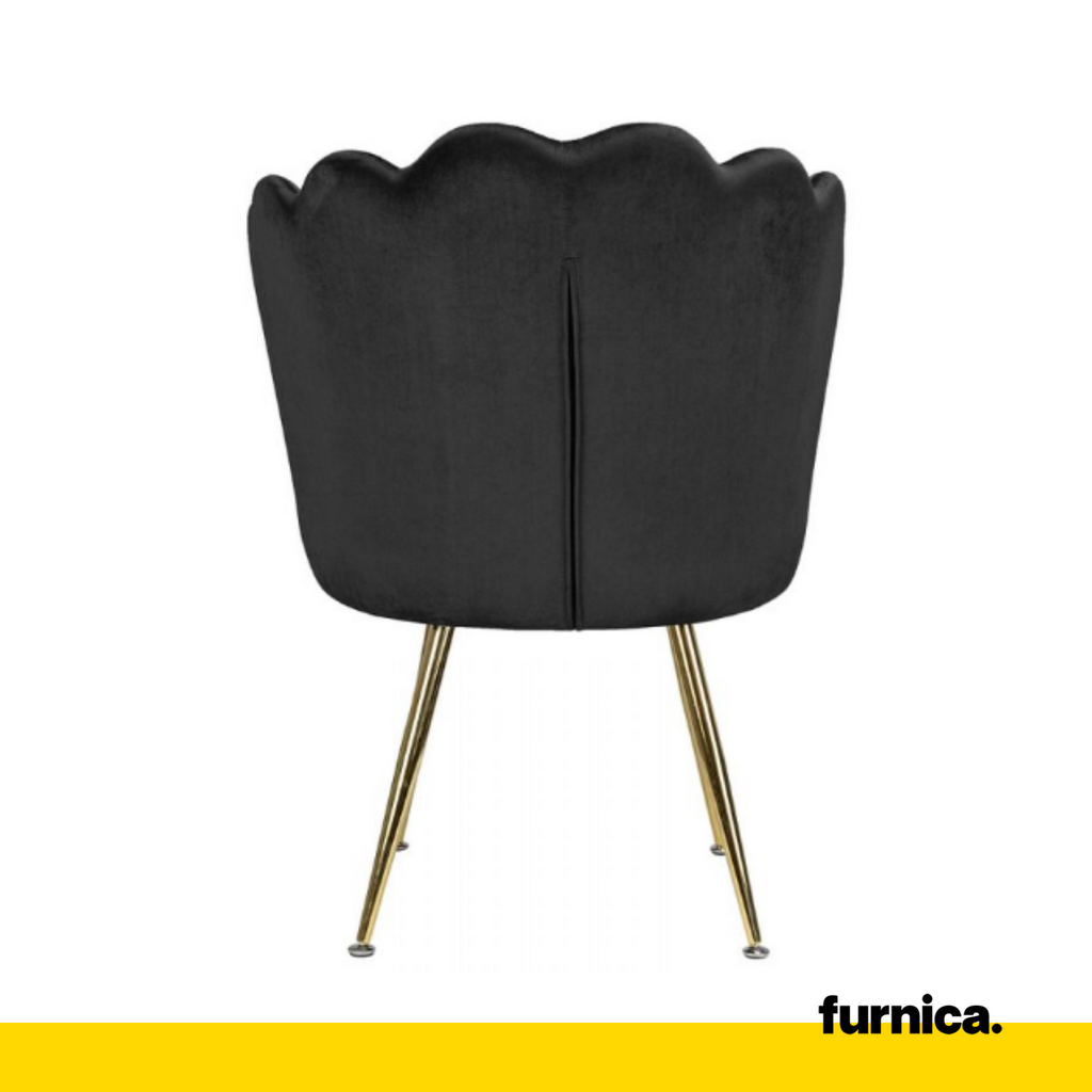 LUIGI Quilted Velour Velvet Dining Office Chair with Golden