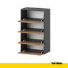 JACK - Shoe Cabinet - 4 Tier Storage - Anthracite / Wotan Oak H100cm W60cm D36cm