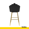 LUIGI - Quilted Velour Velvet Dining / Office Hoker with Golden Chrome Legs - Black