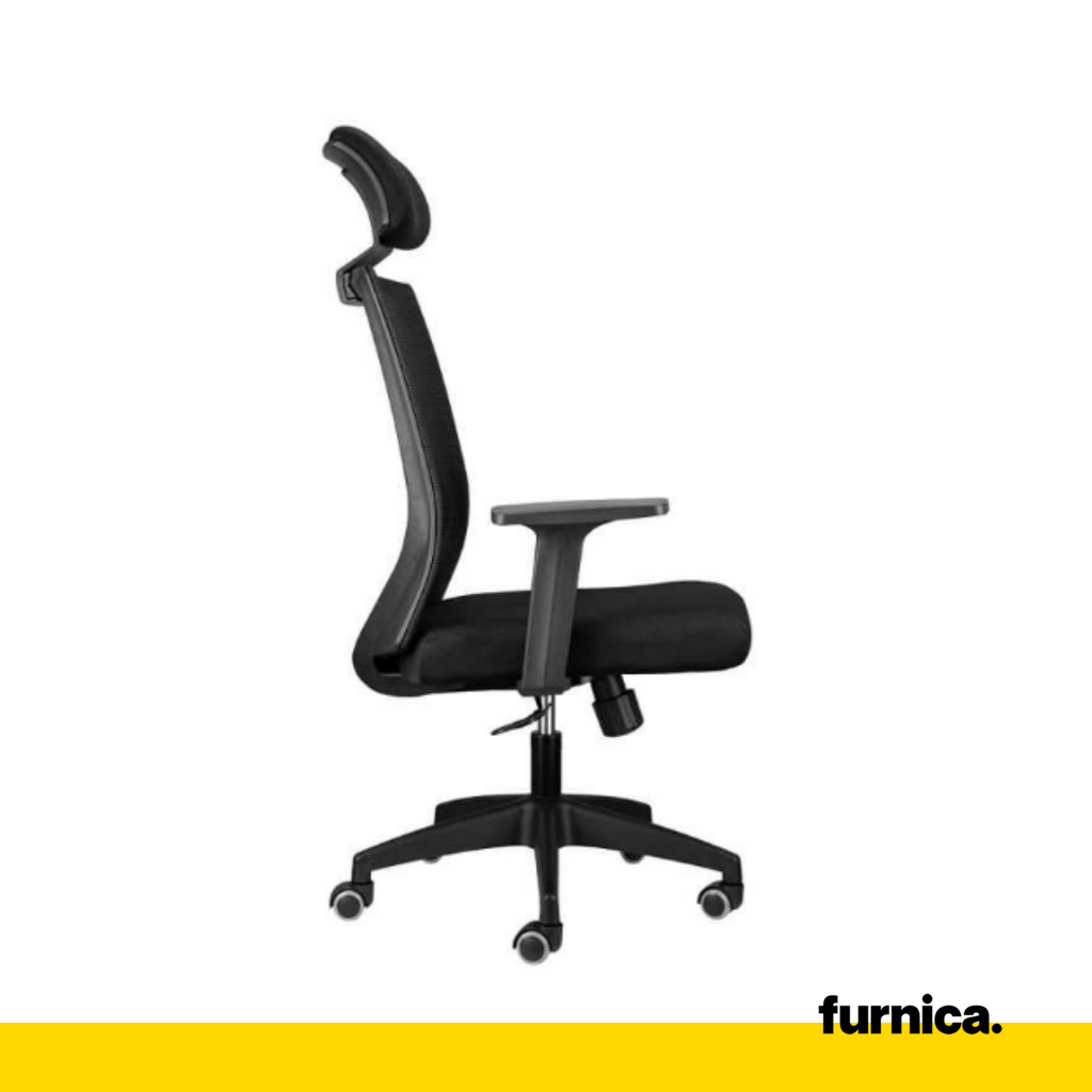 FABIO IV - Office Chair Covered With High-Quality Micro Mesh - Black H125cm W68cm