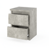 GABRIEL - Bedside Table - Nightstand with 2 drawers - Concrete H40cm W30cm D30cm