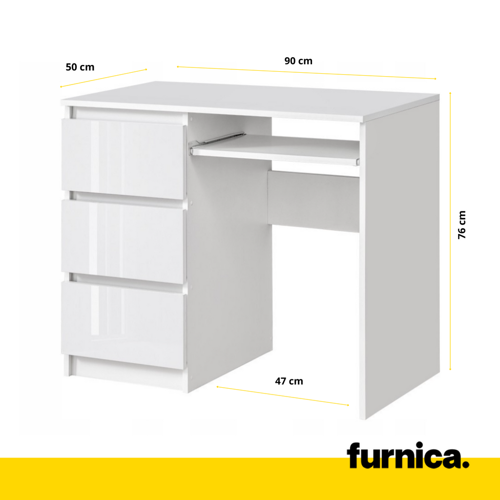BRUNO Computer Desk with 3 Drawers and Keyboard Tray H76cm W90cm
