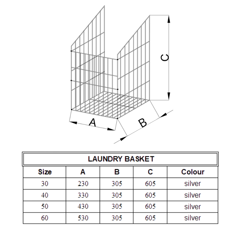 Folding Laundry Basket 30cm - White