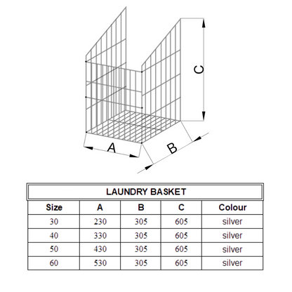 Folding Laundry Basket 30cm - White