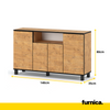 CALVIN - TV Cabinet with 4 Doors - Living Room Storage Sideboard - Lancelot Oak H80cm W140cm D35cm