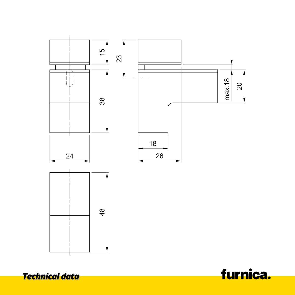 Glass and Plate holder L shaped I - Satin (2) – Furnica