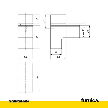 Glass and Plate holder L shaped I - Satin (2) – Furnica