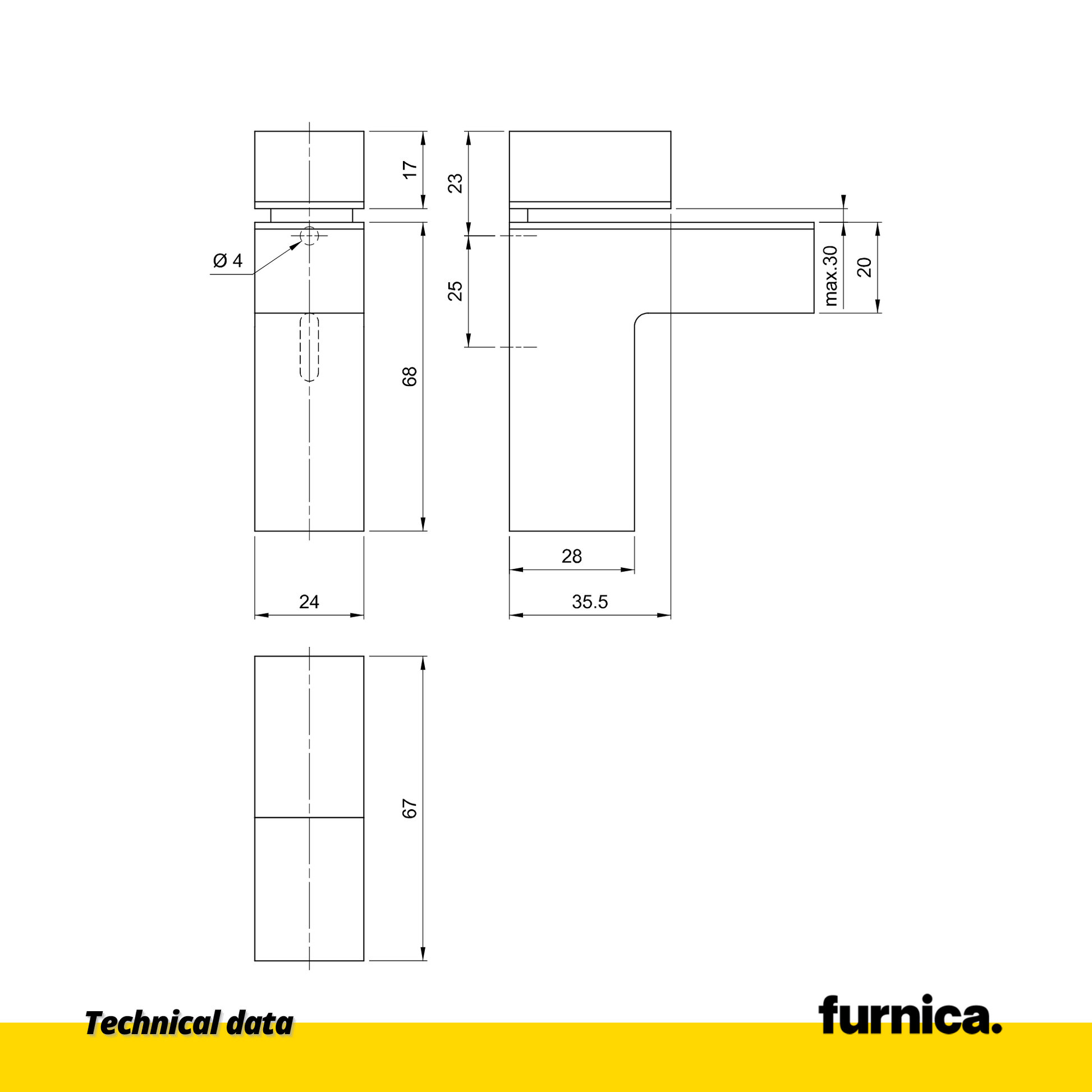 Glass and Plate holder L shaped II - Chrome (2) – Furnica