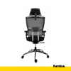 FILIPPO I - Office Chair Covered With High-Quality Micro Mesh - Black H134cm W64cm