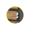 GABRIEL - Chest of 3 Drawers - Bedroom Dresser Storage Cabinet Sideboard -  Anthracite Grey / Wotan Oak H71cm W80cm D33cm