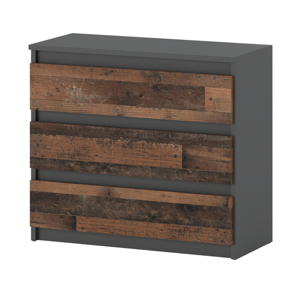 GABRIEL Chest of 3 Drawers Bedroom Dresser Storage
