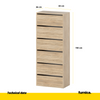 JACK - Shoe Cabinet - 6 Tier Storage - Sonoma Oak H150cm W60cm D36cm