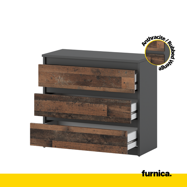 GABRIEL Chest of 3 Drawers Bedroom Dresser Storage