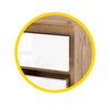 GABRIEL - Bedside Table - Nightstand with 2 drawers - Wotan Oak / White Gloss H40cm W30cm D30cm