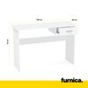 LEON - Computer Desk with 1 Drawer H75cm W100cm D40cm - White Matt