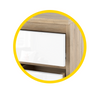 GABRIEL - Bedside Table - Nightstand with 2 drawers - Sonoma Oak / White Gloss H40cm W30cm D30cm
