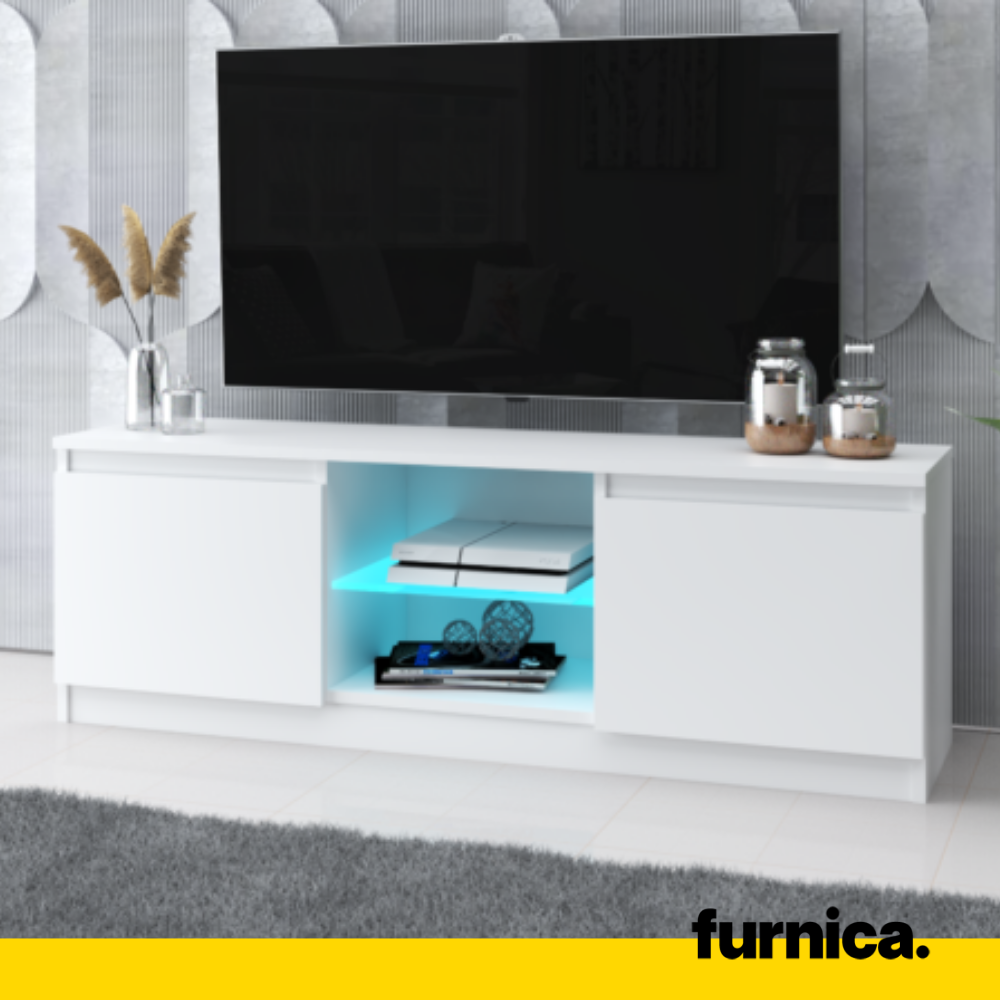MARCO TV Cabinet Unit with 2 Doors and 1 Glass Shelf H45cm