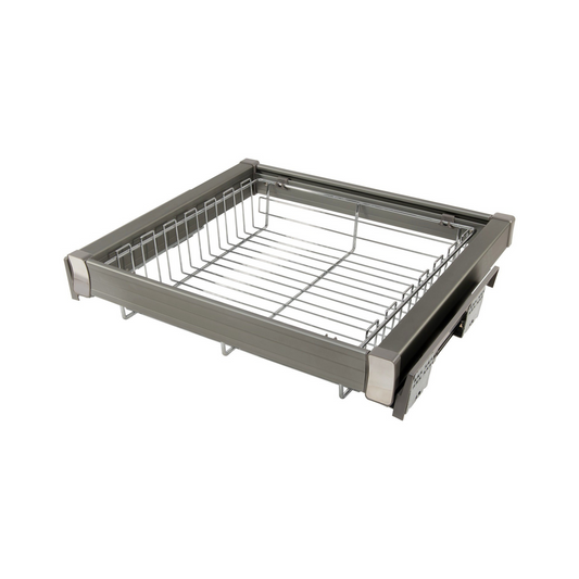 Pull Out Storage Baskets for 60cm cabinet Soft-Close - Single shelf - Chrome