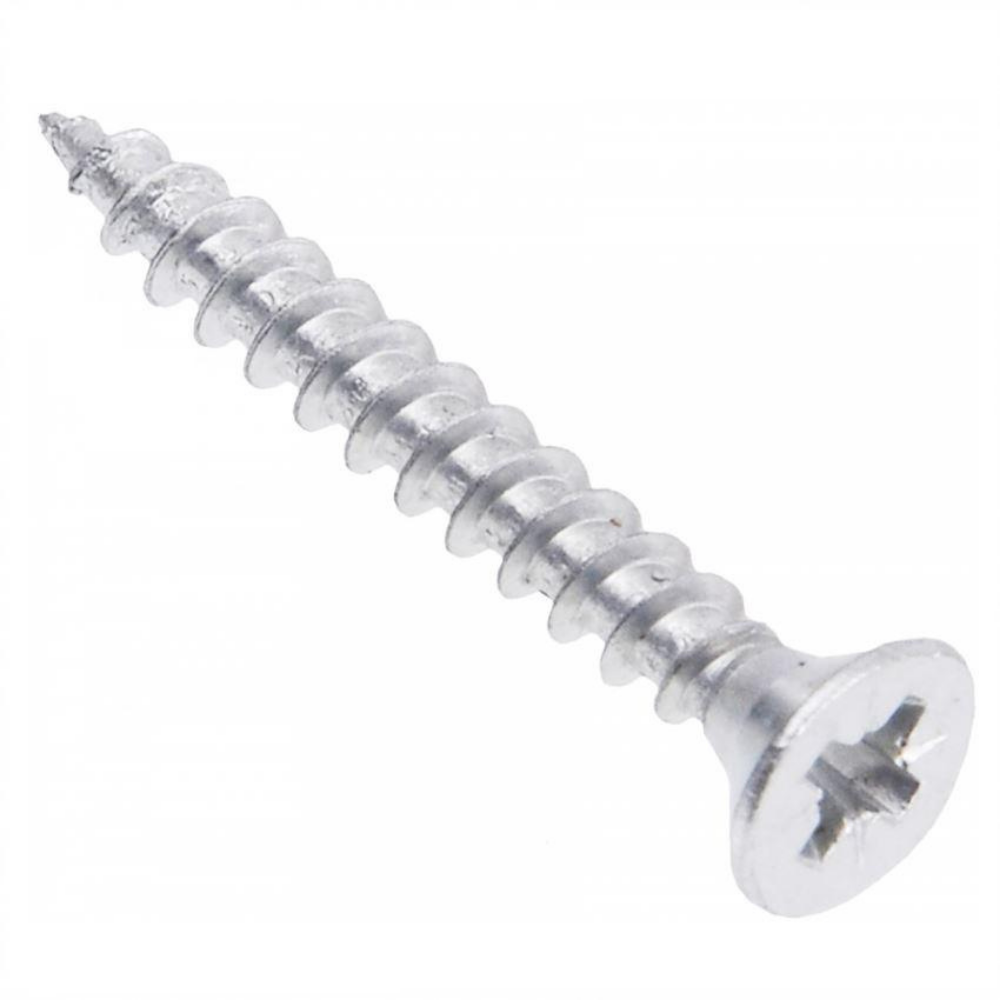 Wood Screws PZ2 4.0x30mm White Zinc (1000 pcs) - Furnica