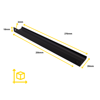 Edge Grip Profile Handle 256mm (276mm total length) - Black (2) – Furnica