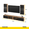 MIRANDA - Hanging TV Unit Set - 4 Cabinets - Wotan Oak / Black Gloss