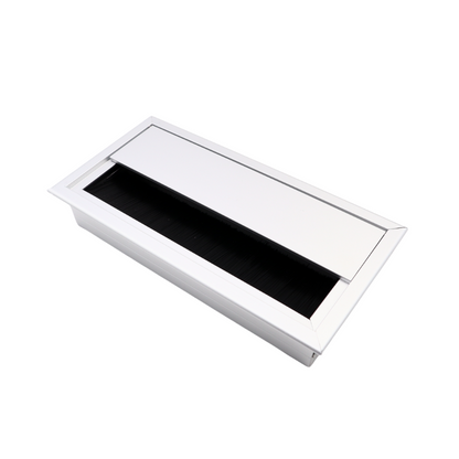 Rectangular Aluminum Cable Grommet 160x80mm, Silver – Furnica