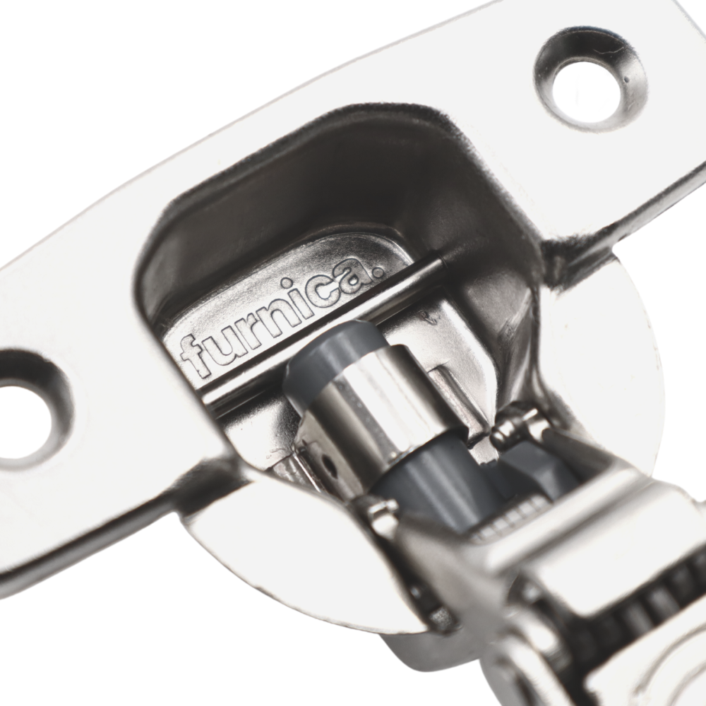 4D 110° Soft-Close Hinge, H0 Invisible Mounting Plate with EURO Screws and Covers, Overlay Doors