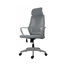 FEDERICO - Quilted Office Chair Covered With High-Quality Micro Mesh - Gray H123cm W65cm