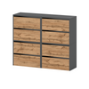 JACK - Shoe Cabinet - 8 Tier Storage - Anthracite / Wotan Oak H100cm W120cm D36cm