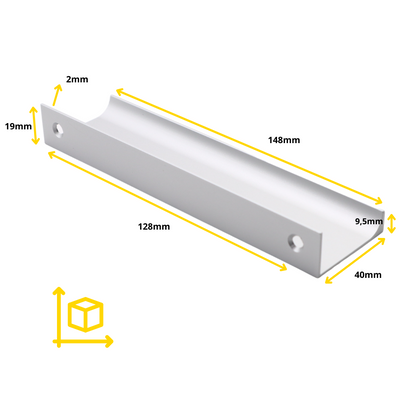 Edge Grip Profile Handle, Aluminum, HC 32/96/128mm