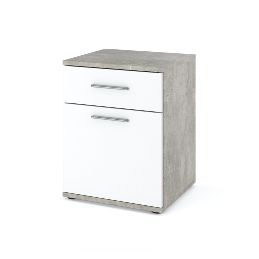 CHRIS Bedside Table Nightstand with 1 drawer Concrete