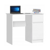 BEN - Computer Desk with 1 Drawer and 1 Door H76cm W90cm D50cm Right - White Matt