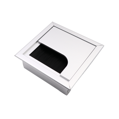 Square Aluminum Cable Grommet 80x80mm, Silver "Wave" – Furnica