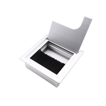 Square Aluminum Cable Grommet 80x80mm, Silver "Wave" (2) – Furnica