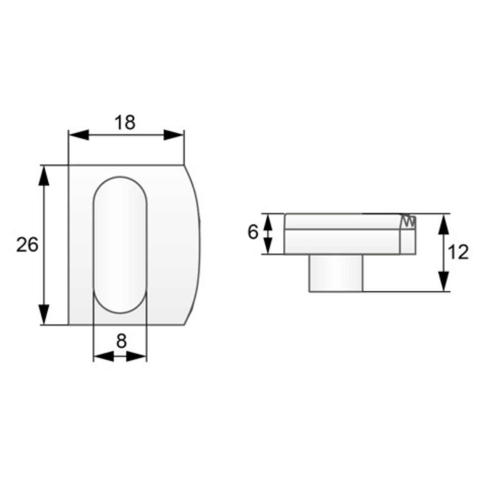 Connector Insert for Glass, White