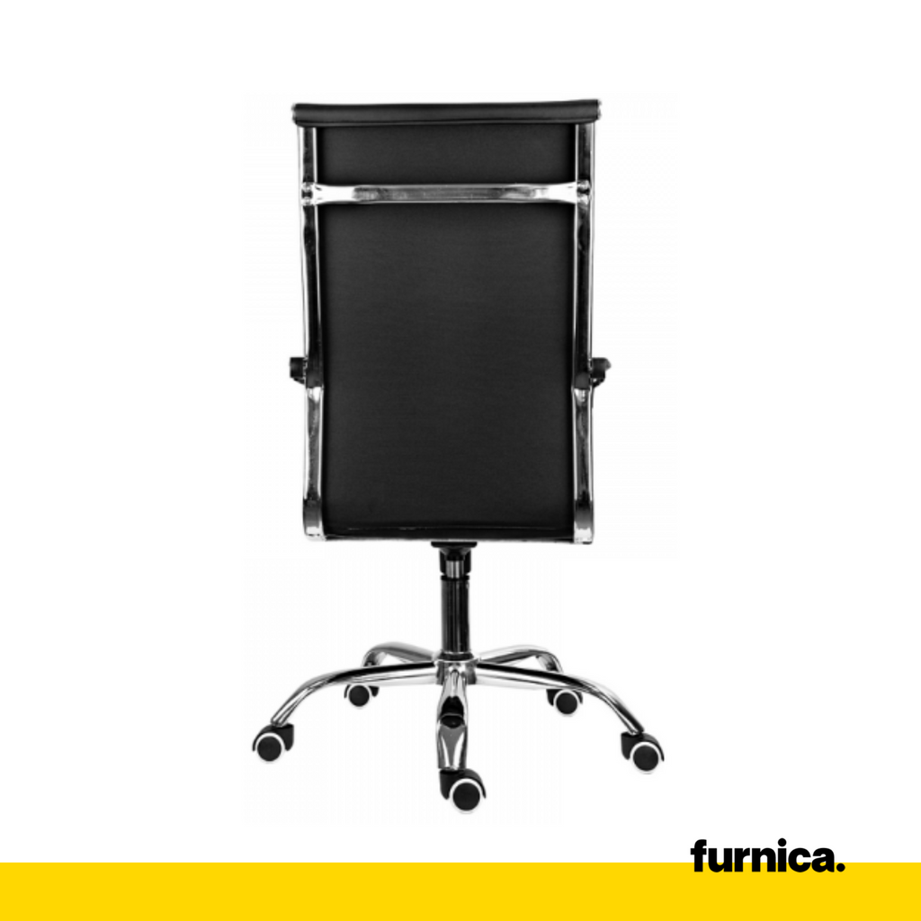 NICOLA - Office Chair Covered With High-Quality Eco Leather - Black  H115cm W64cm