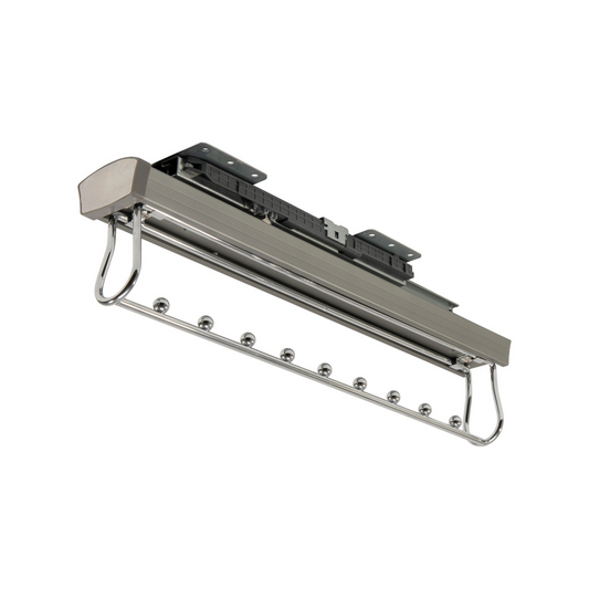 Pull Out Wardrobe Hanger Soft-Close - Grey