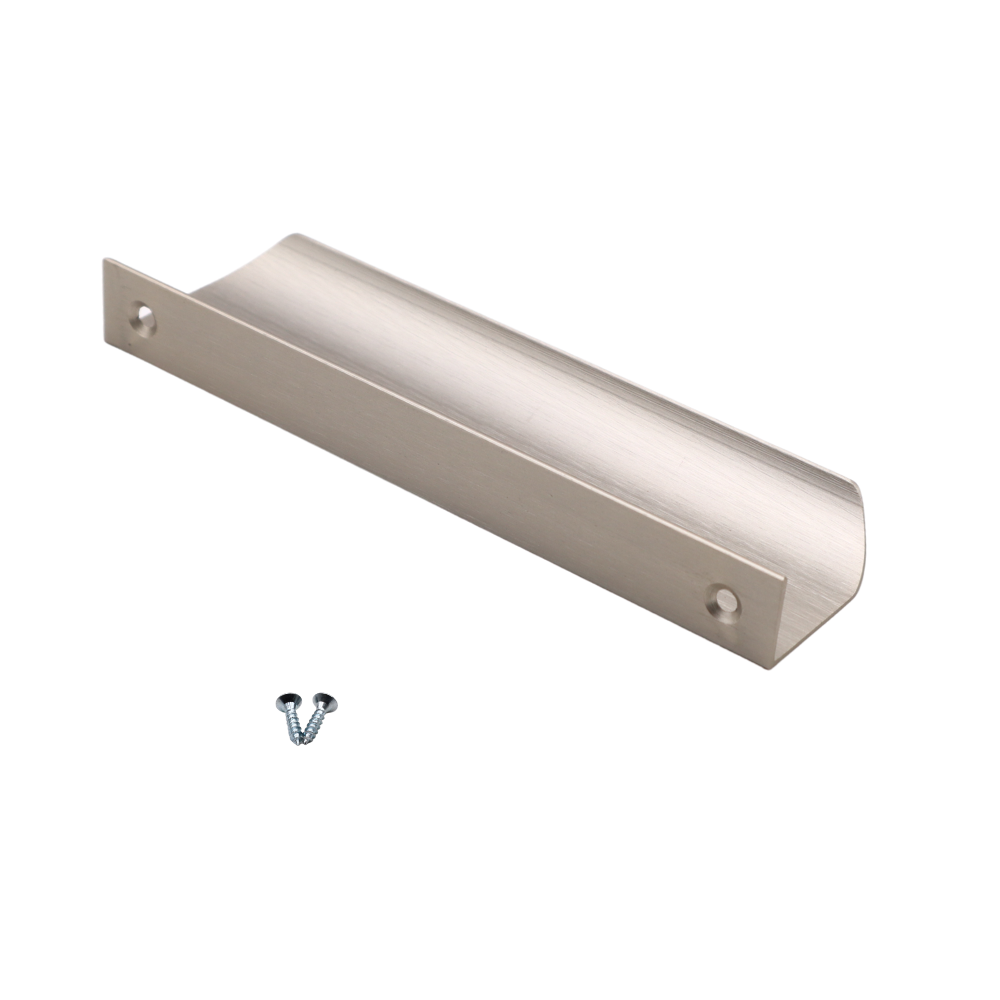 Edge Grip Round Profile Handle 128mm (148mm total length) - Brushed Steel