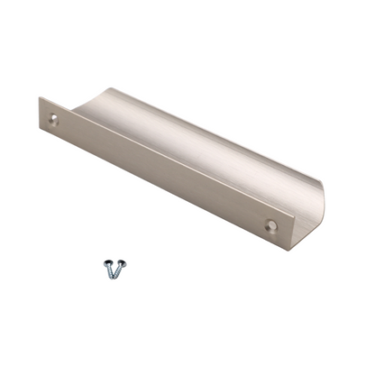 Edge Grip Round Profile Handle 128mm (148mm total length) - Brushed Steel