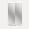 2x Sliding Wardrobe Doors - H: up to 2500mm W: 1600mm - Mirror