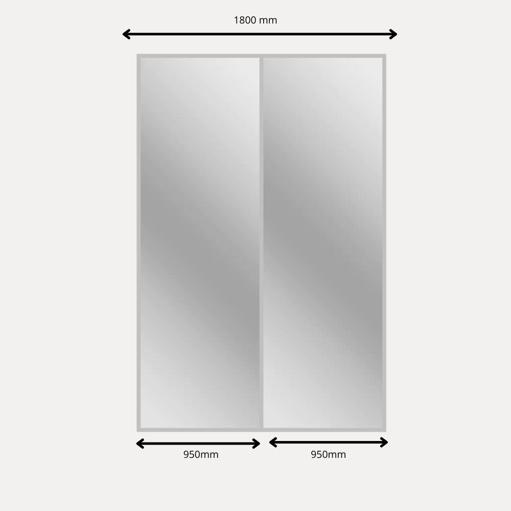 2x Sliding Wardrobe Doors - H: up to 2500mm W: 1800mm - Mirror (3) – Furnica