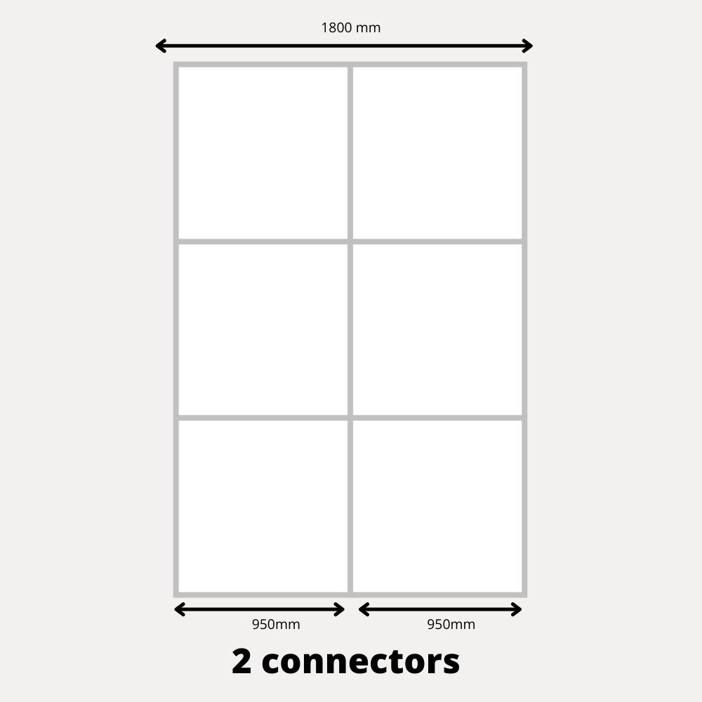2x Sliding Wardrobe Doors - H: up to 2500mm W: 1800mm - Lacobel – 2 connectors per door – Furnica