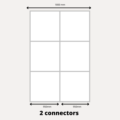 2x Sliding Wardrobe Doors - H: up to 2500mm W: 1800mm - Lacobel – 2 connectors per door – Furnica