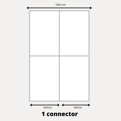 2x Sliding Wardrobe Doors - H: up to 2500mm W: 1800mm - Lacobel – 1 connector per door – Furnica