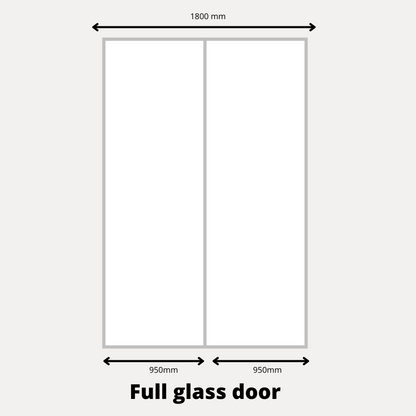 2x Sliding Wardrobe Doors - H: up to 2500mm W: 1800mm - Lacobel – Full glass door – Furnica