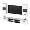 MIRANDA - Hanging TV Unit Set - 4 Cabinets - White Matt