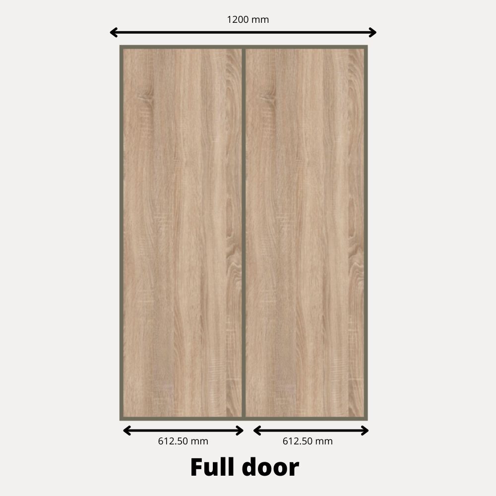 2x Sliding Wardrobe Doors - H: up to 2750mm W: 1200mm - MFC White